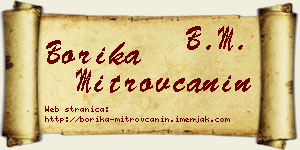 Borika Mitrovčanin vizit kartica